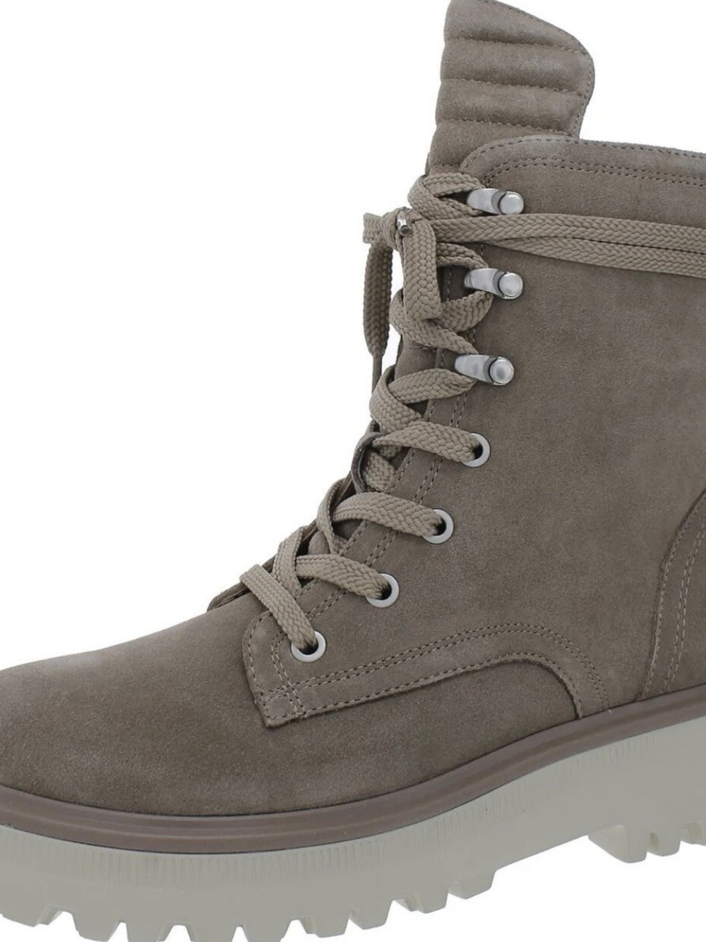 Women's Taupe Suede Lace-Up Ankle Boot